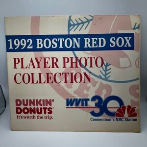 1992 Boston Red Sox Player Photo Collection Trifold Dunkin' Donuts WVIT CT Uncut